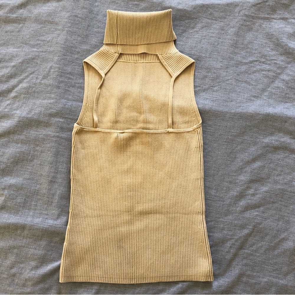 Vintage silk knit open back top